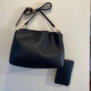 Melie Bianco Crossbody bag and pouch black leather